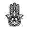 Hamsa Fatima Hand Tradition Amulet Monochrome