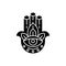 Hamsa Hand black glyph icon