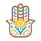 hamsa hand islam muslim color icon vector illustration