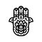 hamsa hand islam muslim line icon vector illustration