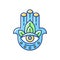 Hamsa Hand RGB color icon