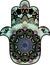 Hamsa with round ethnic pattern