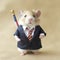 Hamster with American flag dressed up. Created using ai generative.