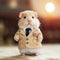 Hamster with American flag dressed up. Created using ai generative.
