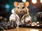 Hamster doctor with stethoscope closeup shot