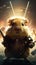 A hamster dressed in armor holding two swords. Generative AI image.