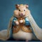 Hamster dressed in fairy tale style outfit. Created using ai generative.