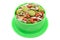 Hamster food in green tray