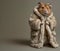 Hamster in luxury wealthy fancy chic luxurious impeccable fur feather fabric outfits isolated on bright background