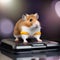 A hamster running on a miniature treadmill connected to a tiny LED display2