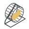 Hamster running in a wheel isometric illustration. Stock vector icon