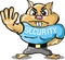 Hamster security guard vector sketch illustraiton clip-art