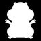 Hamster silhouette white color icon .