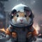 Hamster in space style gear. Created using ai generative.