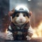 Hamster in space style gear. Created using ai generative.