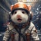 Hamster in space style gear. Created using ai generative.