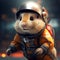 Hamster in space style gear. Created using ai generative.