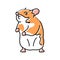 hamster standing pet color icon vector illustration