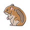 hamster standing pet color icon vector illustration