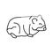 hamster standing pet line icon vector illustration