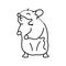 hamster standing pet line icon vector illustration