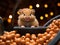 Hamster in walnut car overhead lighting