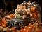 Hamster in walnut car overhead lighting