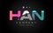 HAN h a n three letter logo icon design