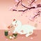 Hanami Festival. cherry blossom festival. festival in Japan. Relaxing cat.