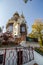 The Hanau Pavilion in LetnÃ¡ Park in autumn, Prague, Czech Republic