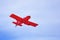 Hanauma Bay, Honolulu, Oahu/Hawaii, June 9, 2011: Red propeller aircraft airplane flying over Oahu, Hawaii, United States
