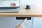 Hand adjustment Ergonomic electric desk or Adjustable height table when working long time for Good posture to avoid Office