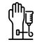 Hand anesthesia icon, outline style