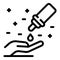 Hand antiseptic icon, outline style