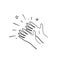 Hand applause illustration with handdrawn doodle style