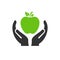 Hand Apple logo design. Apple logo with Hand concept vector. Hand and Apple logo design