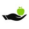 Hand Apple logo design. Apple logo with Hand concept vector. Hand and Apple logo design
