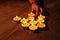 A hand arranging Tea lights candles