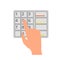 Hand with ATM keypad icon