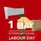 Hand with axe international labour day