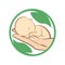 Hand and baby and child logo