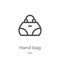 hand bag icon vector from italy collection. Thin line hand bag outline icon vector illustration. Outline, thin line hand bag icon