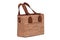 Hand bag isolated. Fashionable brown female luxury women bag made from oak cork isolated on a white background. Womans accessories