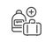 Hand baggage line icon. Add travel bag sign. Vector