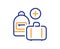 Hand baggage line icon. Add travel bag sign. Vector