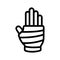 Hand bandage icon vector. Isolated contour symbol illustration