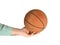 Hand and basketball