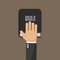 Hand on Bible. Flat icon