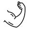 Hand biceps icon, outline style