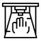 Hand bioprinting icon, outline style